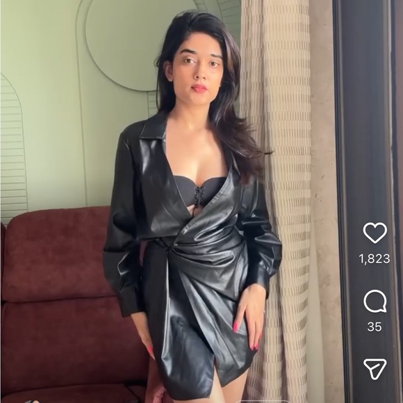 Zara Black Faux Leather Shirt Dress - Picture 11 of 15